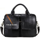 WESTAL Men's Bag Genuine Leather Men's Briefcases Laptop Bag Leather Totes for Document Office Bags for Men Messenger Bags 8002