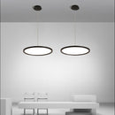 Black White Gold LED Chandelier Restaurant Bar Coffee Shop Pendant Lamp Simple Modern Dining Room Round Ultra-thin Hanging Light