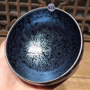 Jianzhan Chinese Traditional Skill Tenmoku Tea Bowl Sky Eye Drinkware Matcha Chawan Bowl Oil Spot Japanese Tea Utensils Handmade