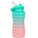 Quifit加仑2升吸管水壶 3.8和2升大容量Tritan材质 不含BPA 励志标语 时间刻度 2000毫升水壶