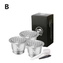 ICafilas  Reusable Coffee Filter for Nespresso  Machine With Tamper Stainless Steel Capsule for Nospresso