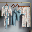 Kimono Robe Gown Women Lace Pajamas Sets Veste Polaire Suit Nightwear Bathrobe Summer Sleepwear Loose Pyjamas Pour Femme