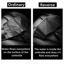 LED Automatic Umbrella With Reflective Stripe Reverse Led Light Umbrella Non-automatic Folding Inverted Russian Warehouse