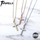 TOPGRILLZ 925纯银冰镇锆石十字架吊坠时尚嘻哈女士珠宝
