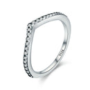 WOSTU Simple Rings 100% 925 Sterling Silver Shimmering Wish Stackable Ring For Women Wedding Original Fashion Jewelry Gift