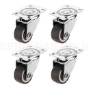 4PCS NAIERDI 1-2inch Furniture Caster Soft Rubber Universal Wheel Swivel Caster Roller Wheel For Platform Trolley Accessory