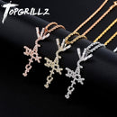 TOPGRILLZ Travis Scott 品牌仙人掌杰克造型吊坠项链冰晶锆石吊坠嘻哈珠宝礼品