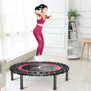 40" Fitness trampoline Silent Mini with Adjustable Handle length Adults Kids indoor GYM Bungee Rebounder Jump Trainer Workout