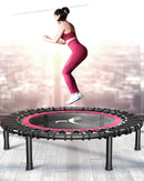 40" Fitness trampoline Silent Mini with Adjustable Handle length Adults Kids indoor GYM Bungee Rebounder Jump Trainer Workout