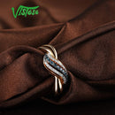 VISTOSO Genuine 14K 585 Yellow Gold Sparkling Fancy Blue Diamond Ring For Women Luxury Engagement Anniversary  Lady Fine Jewelry