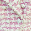 HIGH STREET Newest 2022 Fall Winter Designer Jacket Women's Lion Buttons Tassel Fringed Houndstooth Blends Tweed Blazer