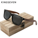KINGSEVEN 新黑胡桃木偏光太阳镜 男士眼镜 手工制作 UV400 防护复古木盒