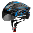 QUESHARK Men Women Ultralight Cycling Helmet MTB Road Bike Bicycle Motorcycle Riding Removable Yellow Colorful Lens QE111
