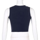 Sweetown Argyle Plaid Knitted Tank Top Female Knitwear Preppy Style Clothes V Neck Casual Crop Sweater Vest 90s Streetwear