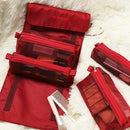 4PCS in 1 Cosmetic Bag For Women Zipper Mesh Separable Cosmetics Pouch Ladies Foldable Nylon Bag Rope Makeup Bag Kosmetyczka