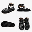 BeauToday Sandals Women Sheepskin Genuine Leather Ankle Strap Metal Ring Buckle Lady Summer Platform Shoes Handmade 38123