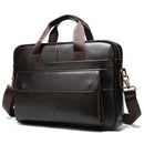 WESTAL Men's Briefcases Messenger Bag Men's Genuine Leather 14'' Laptop Bag Man Leather Office Business Bags for Document 8572