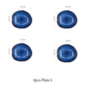 KINGLANG 1/2/4 Pcs  Nordic Ceramic Food Dish Plate Household Pottery Irregular Dish Salad Platter Dish Dinnerware