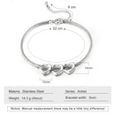 Personalized Stainless Steel Heart Beads Chain Bracelets for Women Custom Engraved Family Name Anklets Wedding Gifts