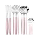 Tableware Gold Stainless Steel Cutlery Set 18/10 Travel Cutlery Silverware Dinner Knife Fork Spoon Flatware Set Dishwasher Safe
