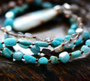 Women Necklace Random Shape Labradorite Onyx Amazonite Pendant Necklaces Lariat Beads Knotted Bohemia Neck Chain Dropship