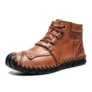 High Quality Leather Autumn Winter Men Boots Warm Plush Snow Boots Outdoor Fur Motorcycle Boots Ankle Boots Men&