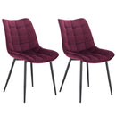 WOLTU 2PCs/set Dining Chairs Faux Leather/Fabric/Velvet/Linen Kitchen Chair Upholstered Seat Stable Metal Legs Kitchen Furniture