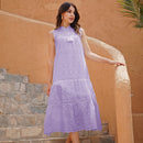 Marwin Long Simple Casual Solid Hollow Out Pure Cotton Holiday Style High Waist Fashion Mid-Calf Summer Dresses NEW Vestidos