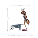Tooarts 13inch Ant garden decor Iron garden decoration outdoor With Removable Bucket Succulent Flower Pot Trinket Storage