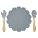 2020 New Arrivals Wholesales Manufacturer Nordic Portable Silicone Non-slip Flower Shape Bowl placemate Edible Baby Shower Gift