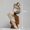 Cute creative Bouquet Girl Ornaments Sculpture Statue gifts Living Room TV cabinet Flower arrangement Modern Home Decoration