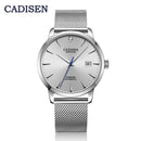 CADISEN Men Watches Automatic Mechanical Wrist Watch MIYOTA 9015 Top Brand Luxury Real Diamond Watch Curved Sapphire Glass Clock