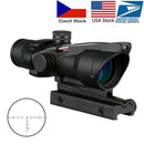4X32 Hunting Riflescope Real Fiber Optics Grenn Red Dot Illuminated Etched Reticle Tactical Optical Sight