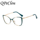 QPeClou Unique Vintage Cat Eye Glasses Women 2019 Retro Metal Cateye Eyeglasses Frames Female Clear lens Optical Oculos Gafas