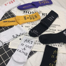 Women Letter Vintage Patterned Harajuku Socks Fashion Funny Skateboard Cool Socks For Female Casual Cotton Short Hipster Sox