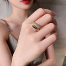 2020新款创意设计锆石金属开口戒指 女士时尚奢华首饰 性感派对女孩手指个性戒指