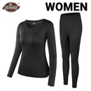 Herobiker Women Fleece Lined Thermal Underwear Set Winter Elastic Motorcycle Skiing Warm Long Johns Shirts &amp; Tops Bottom Suit