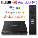 Global Mecool KM6 豪华版 Amlogic S905X4 电视盒 Android 10 4G 64GB 32G 谷歌认证 支持 Wifi6 BT1000M 机顶盒