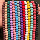 4/6/8mm Natural Matte Multicolor Hematite Stone Rubber Loose Round Beads for Accessories Jewellery Making Diy Bracelet 15"