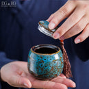 Memorial Container Pet Ashes Urn Handpainted Ceramics Urn Cremation Pet Bird Ash Holder Burial At Home
