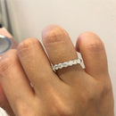 GEM'S BALLET 925纯银莫桑石戒指珠宝 0.7克拉 VVS1 半永恒莫桑石钻石结婚戒指 女士