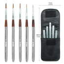 Eval 7/5pcs Travel Art Paint Brush Set Nylon Hair Painting Brush Portable Acrylic Brush for Oil Watercolor Gouache Painting Tool
