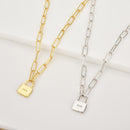 ANDYWEN 925 Sterling Silver Lock Pendant Long Chain Horoscope Chain 45cm Long Chains Rock Punk Fashion Fine Jewelry For Women