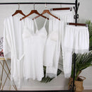 Kimono Robe Gown Women Lace Pajamas Sets Veste Polaire Suit Nightwear Bathrobe Summer Sleepwear Loose Pyjamas Pour Femme