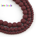 4/6/8mm Natural Matte Multicolor Hematite Stone Rubber Loose Round Beads for Accessories Jewellery Making Diy Bracelet 15"