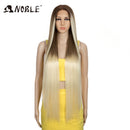 Noble Cosplay Wigs For Black Women Straight Synthetic Lace WIg 38 Inch Ombre Blonde Lace Wig Cosplay Blonde Synthetic Lace Wig