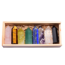 Wooden gifts Natural crystal Single Point Healing Crystal Wand 6 Faceted Reiki Chakra Stones Crystal Healing Prism for Reiki
