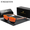 KINGSEVEN 独家设计复古男士眼镜胡桃木太阳镜 UV400 防护时尚方框太阳镜女士 5510