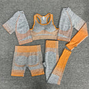 Women 2/3/5pcs Yoga Set Running Seamless Gym Workout Short Sleeve+Top Sport+Leggings+shorts+bra Fitness Suit Yoga Suit
