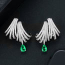 GODKI Luxury DOUBLE CLAWS STUD Earrings Trendy Cubic Zircon Indian gold earrings for women Wedding Engagement Party JEWELRY GIFT